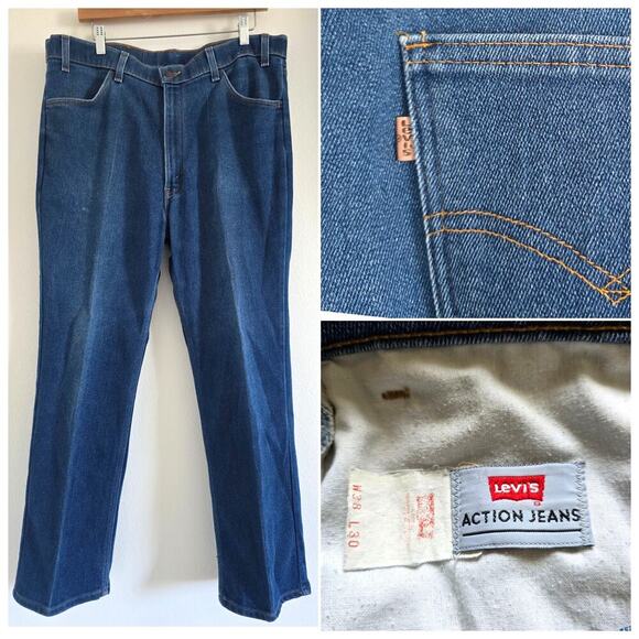 Vintage Levi's Action Jeans W38 L30 Orange Tab High Rise Straight Retro Y2K